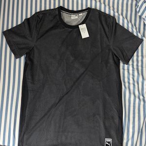 Puma Men's Black and White Dotted Tee